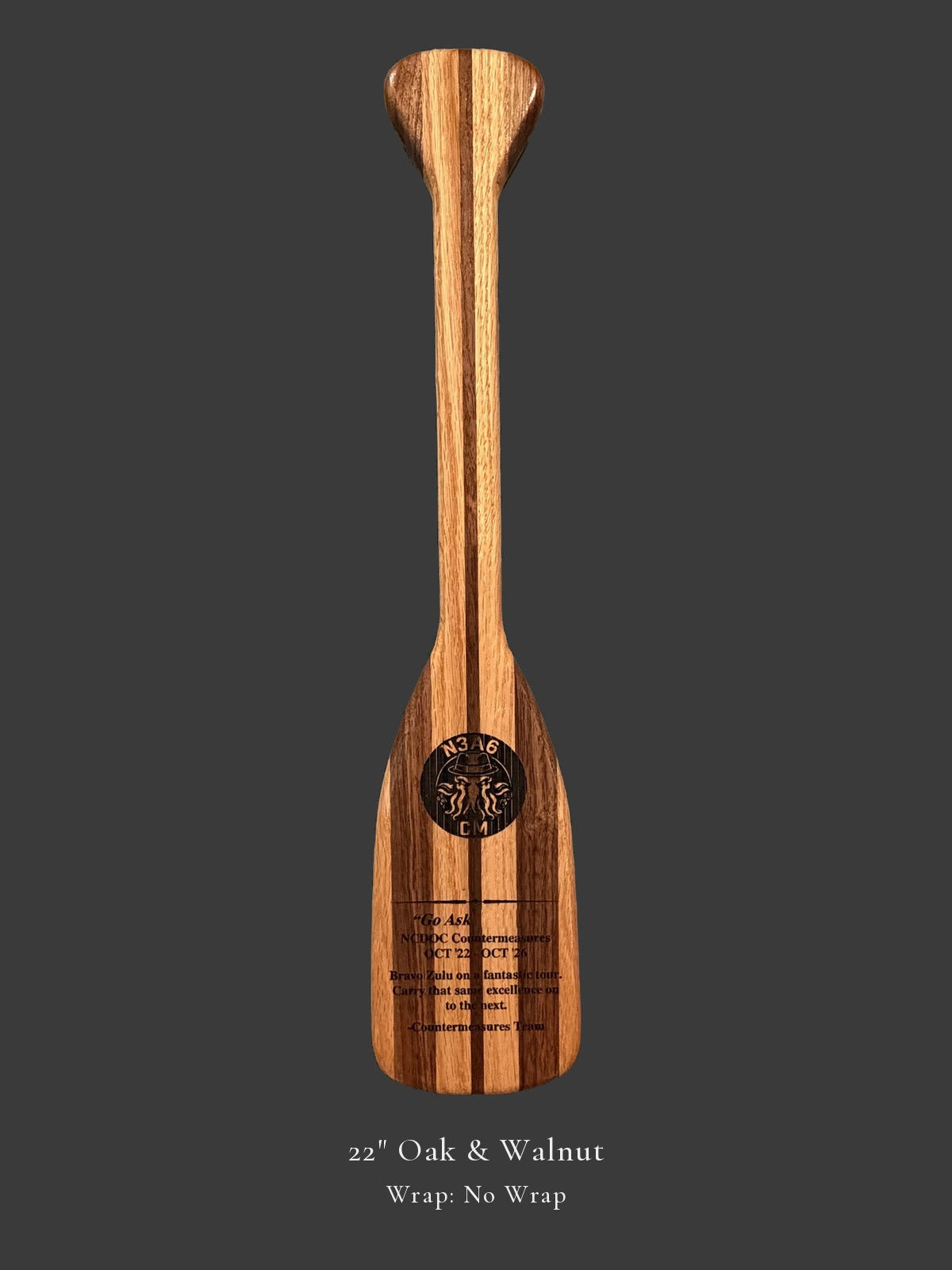 22" Oak & Walnut, Wrap: No Wrap