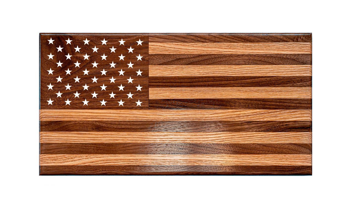 American Flag Wooden Wall Art - Oak & Walnut - Personalized Gift