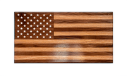 American Flag Wooden Wall Art - Oak & Walnut - Personalized Gift