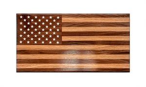 American Flag Wooden Wall Art - Oak & Walnut - Personalized Gift