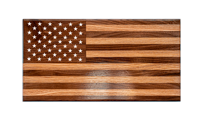 American Flag Wooden Wall Art - Oak & Walnut - Personalized Gift