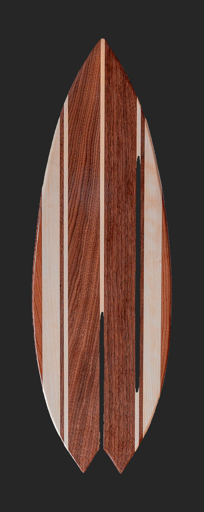 Bare Wooden Surfboard