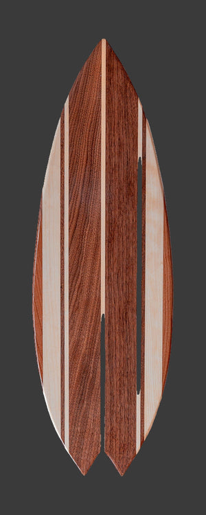 Bare Wooden Surfboard