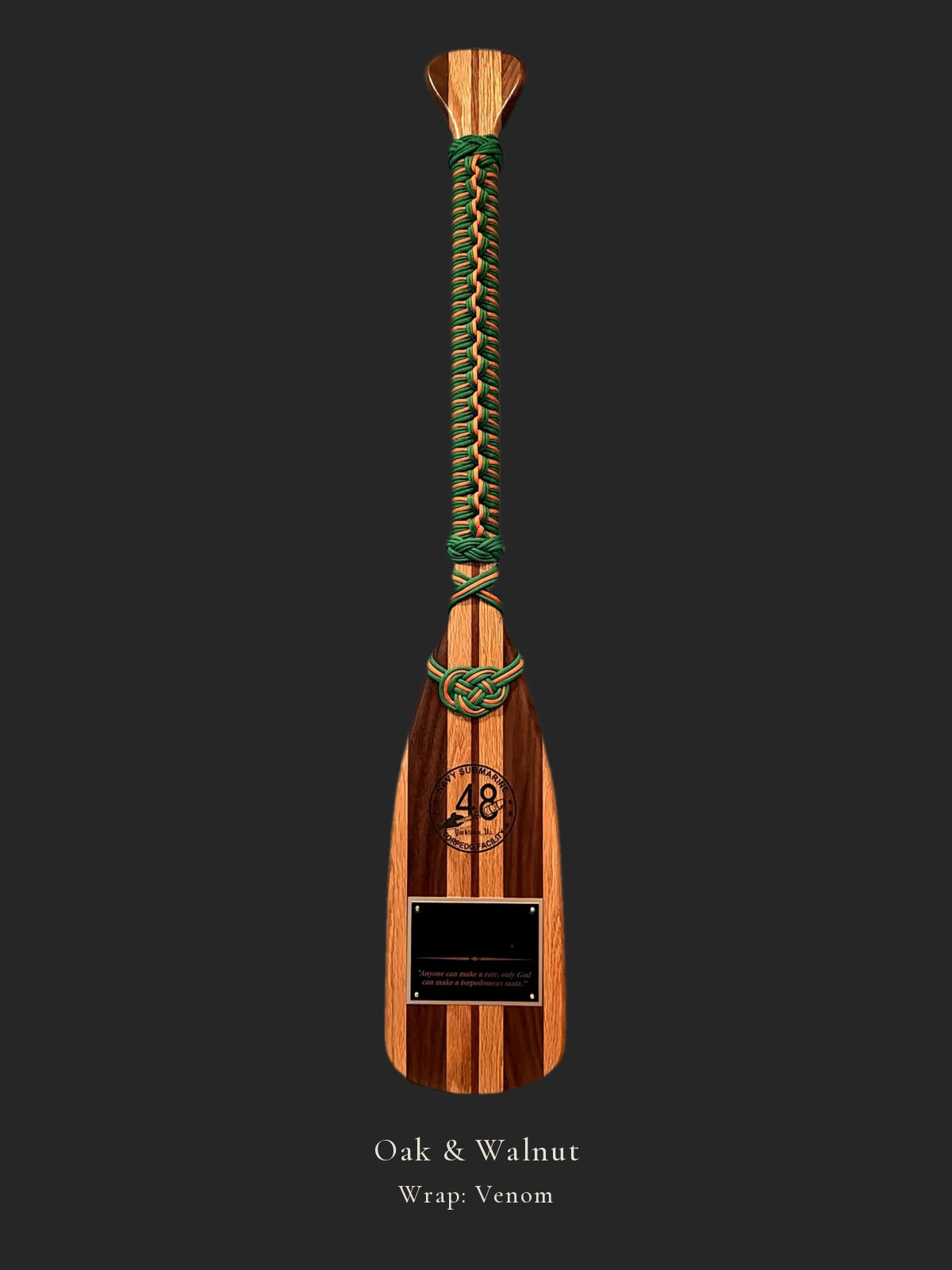 Oak & Walnut personalized paddle with Venom wrap