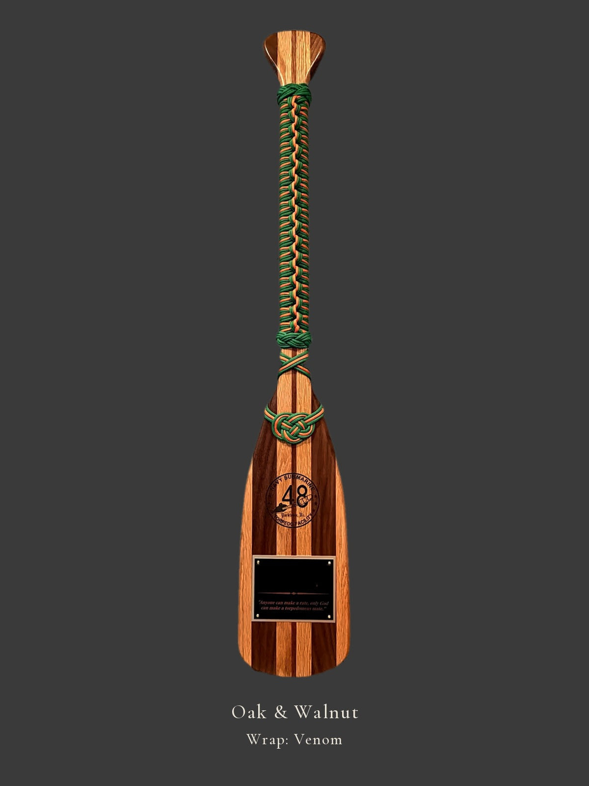 Oak & Walnut personalized paddle with Venom wrap