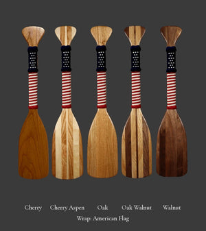 22 inch Wrap Only paddles: Cherry, Cherry Aspen, Oak, Oak Walnut, Walnut. Wrap: American Flag