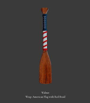 3' Walnut Wrap Only paddle. Wrap: American Flag with Red Braid