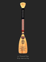 2.5' Natural Pine personalized paddle with American Flag wrap