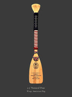 2.5' Natural Pine personalized paddle with American Flag wrap