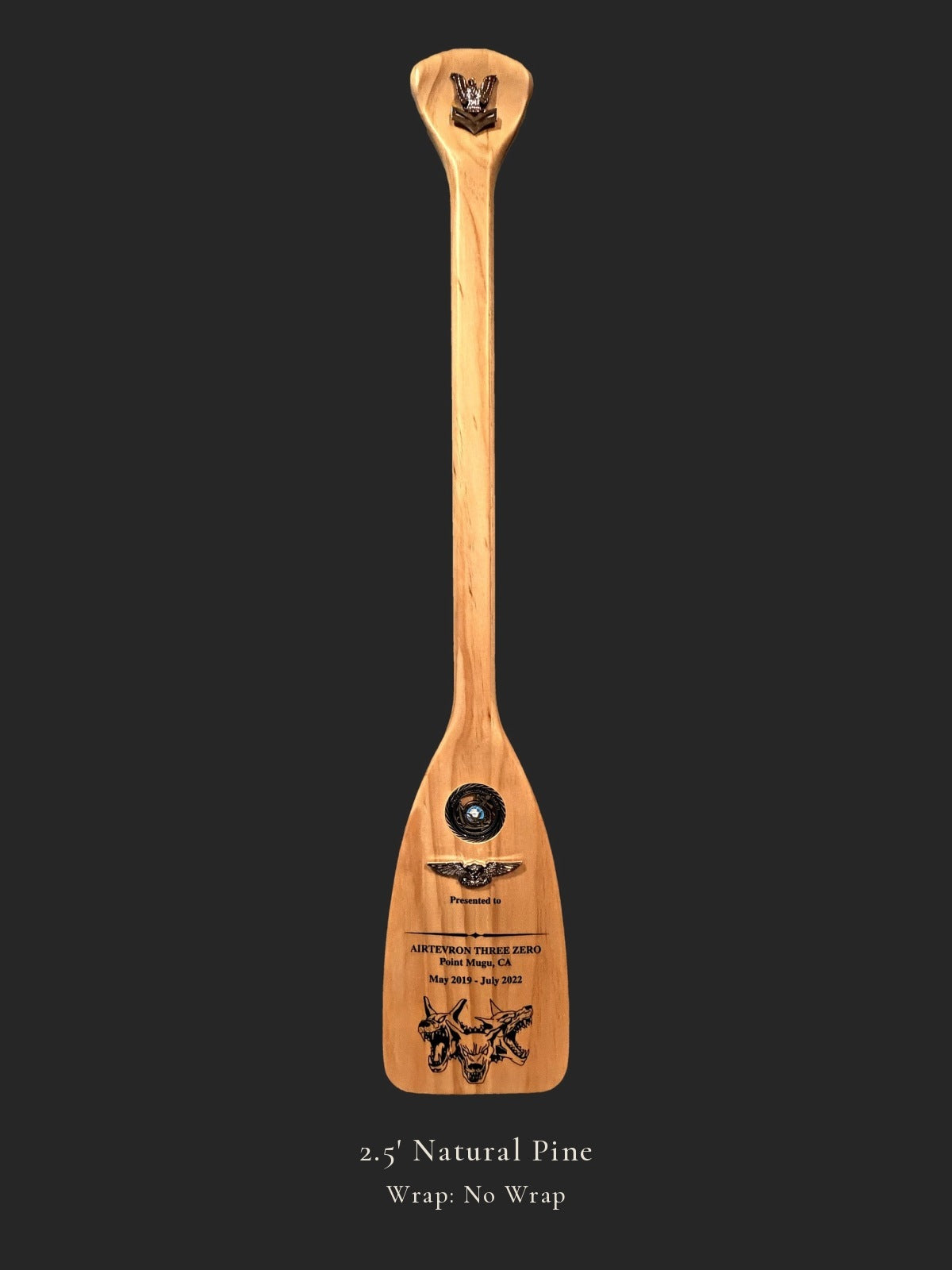2.5' Natural Pine personalized paddle with no wrap
